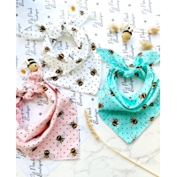 White Ivy Cord Bumble Bee Polka Dots Dog Bandana