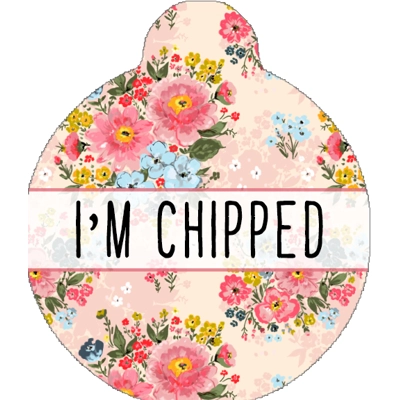 Cottage Floral Custom ID Dog Tag - NEW STYLE Cottage Floral Custom ID Dog Tag - NEW STYLE