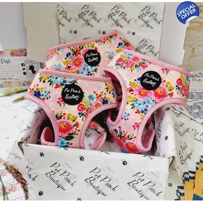 Cottage Floral Dog Harness