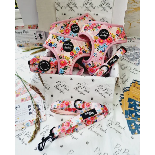 Cottage Floral Dog Collar- OPTIONAL FLOWER ACCESSORY
