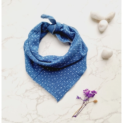 Blue Denim Tone Dots Dog Bandana Blue Denim Tone Dots Dog Bandana