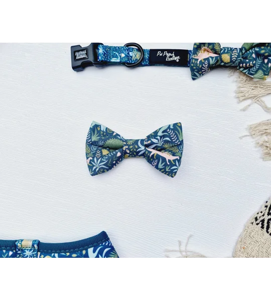 Dino Rawr Dog Bow Tie