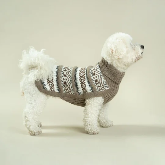 Echoes Grey Alpaca Wool Dog Jumper - Alqo Wasi