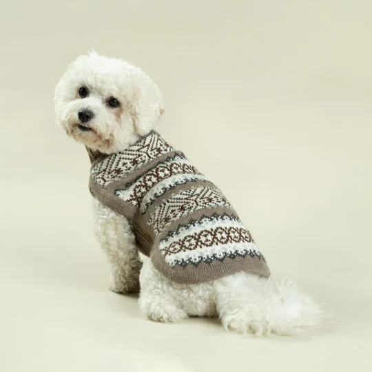 Echoes Grey Alpaca Wool Dog Jumper - Alqo Wasi
