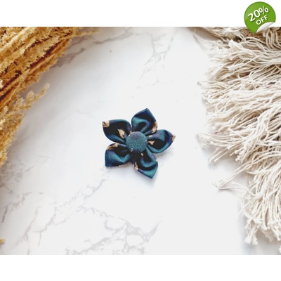 Emerald Green Leopard Flower Collar Attachment