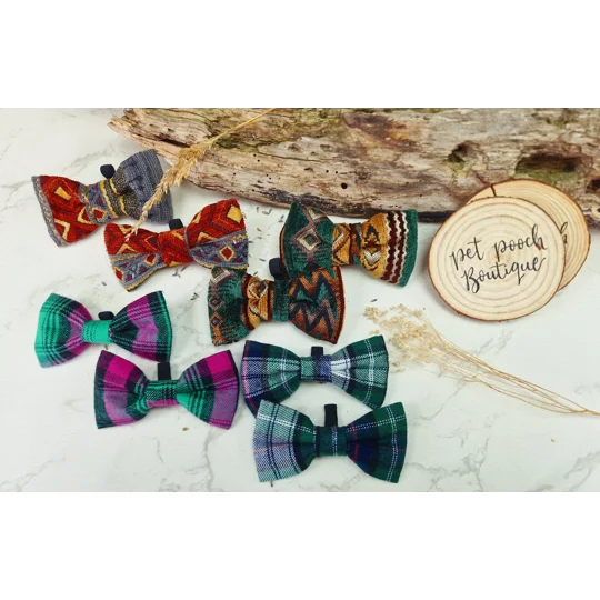 Red Turtle & Moss Dog Bow Tie