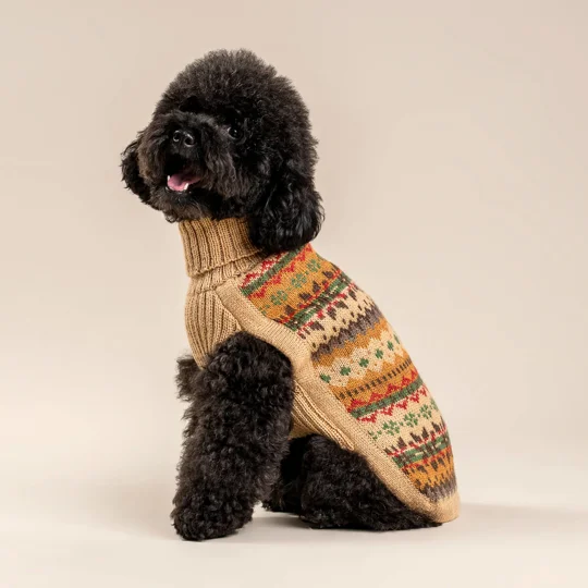 Fair Isle Finn Alpaca Wool Dog Jumper - Alqo Wasi