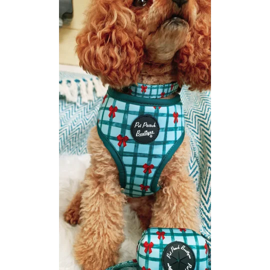 Festive Plaid Christmas Dog Harness