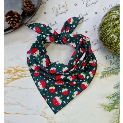 Green Festive Puddings Christmas Bandana Green Festive Puddings Christmas Bandana