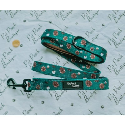 Forest Fir Cone Dog Lead - Reversible Forest Fir Cone Dog Lead - Reversible