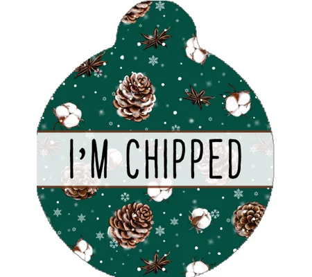 Forest Fir Cone Custom ID Dog Tag - NEW STYLE