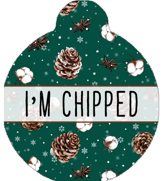 Forest Fir Cone Custom ID Dog Tag - NEW STYLE