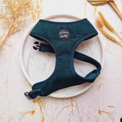 Forest Green Cord Dog Harness Forest Green Cord Dog Harness