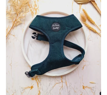 Forest Green Cord Dog Harness