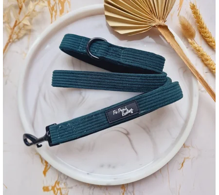 Forest Green Cord Dog Lead - Reversible