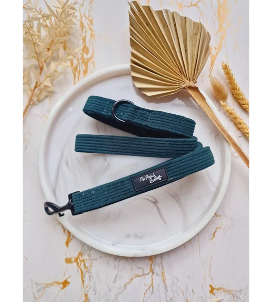 Forest Green Cord Dog Lead - Reversible