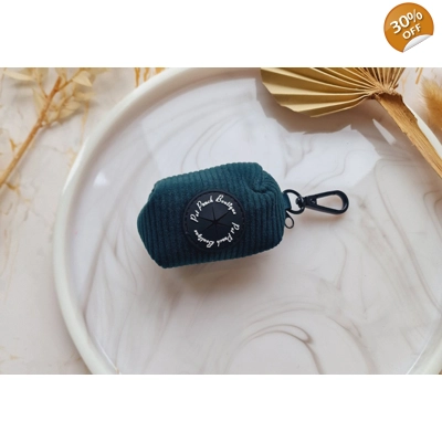 Forest Green Cord Dog Poo Bag Holder