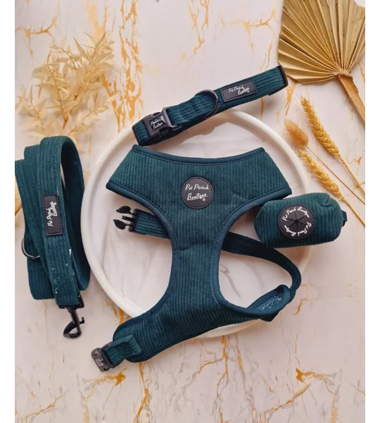 Forest Green Cord Dog Lead - Reversible