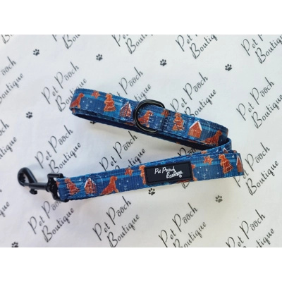 Gingerbread Biscuit Dog Lead - Reversible