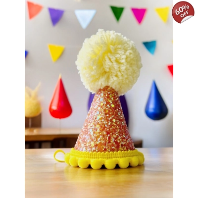 Orange Samba Glitter Party DOG Hat
