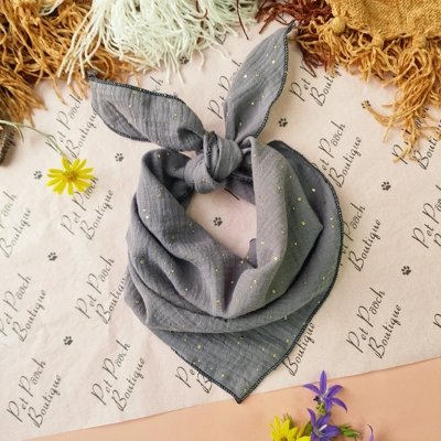 Goose Grey & Gold Dog Bandana Goose Grey & Gold Dog Bandana