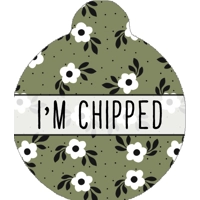 Green Meadow Daisy Custom ID Dog Tag - NEW STYLE