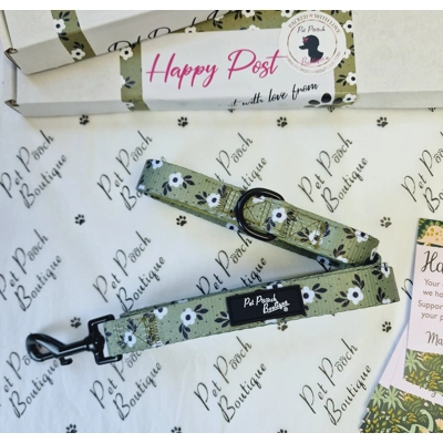 Green Meadow Daisy Dog Lead - Reversible Green Meadow Daisy Dog Lead - Reversible
