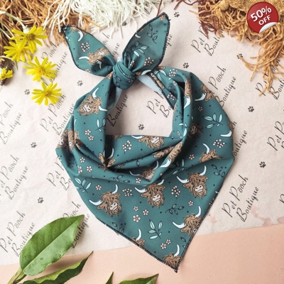 Happy Highland Cow Dog Bandana