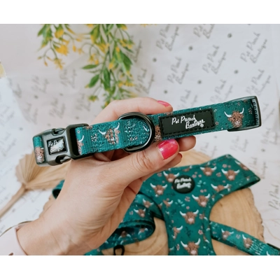 Happy Highland Cow Dog Collar Happy Highland Cow Dog Collar