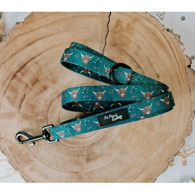 Happy Highland Cow Dog Lead - Reversible Happy Highland Cow Dog Lead - Reversible