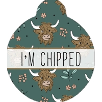 Happy Highland Cow Custom ID Dog Tag - NEW STYLE