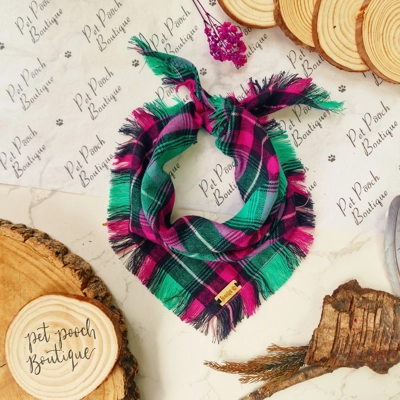 Highland Rebel Frayed Plaid Bandana - Scamps Highland Rebel Frayed Plaid Bandana - Scamps