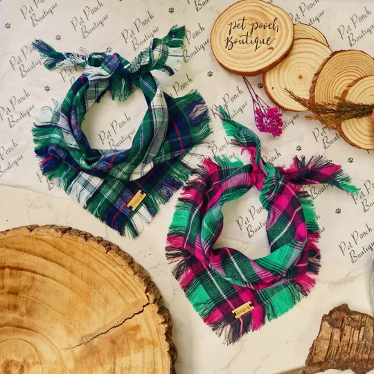 Forest Glen Frayed Plaid Bandana - Scamps