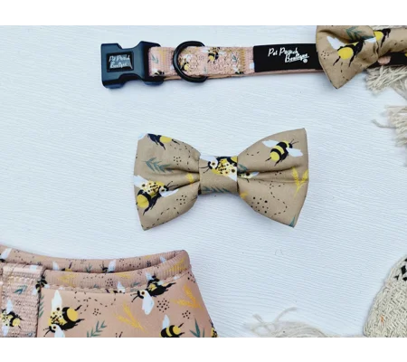 Honey Bumble Bee Dog Bow Tie