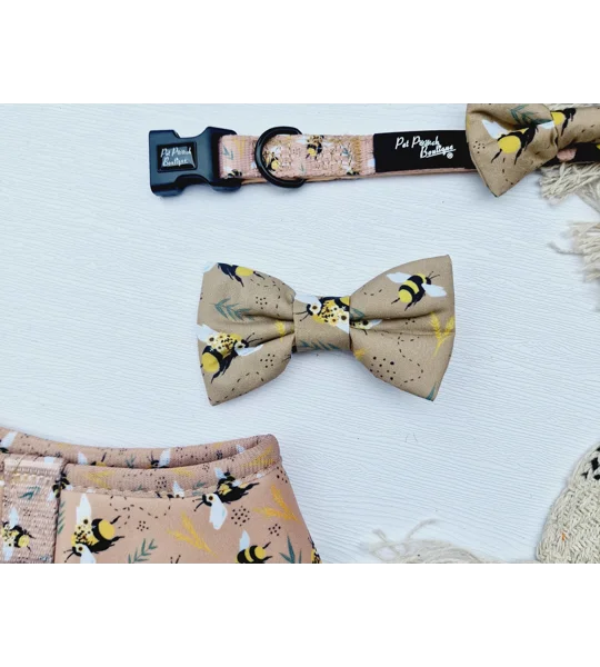 Honey Bumble Bee Dog Bow Tie