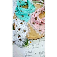 Rose Pink Frayed Bumble Bee Bandana - Scamps