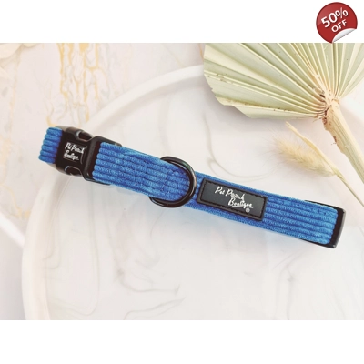 Jaguar Blue Cord Dog Collar Jaguar Blue Cord Dog Collar