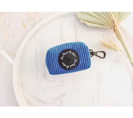 Jaguar Blue Cord Dog Poo Bag Holder