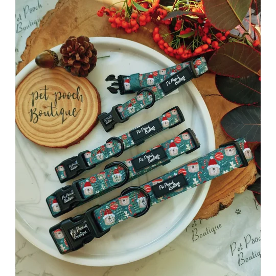 Jolly Bear Christmas Dog Collar