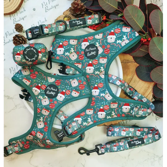 Jolly Bear Christmas Dog Collar