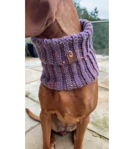 Lilac Roll Top Dog Snood