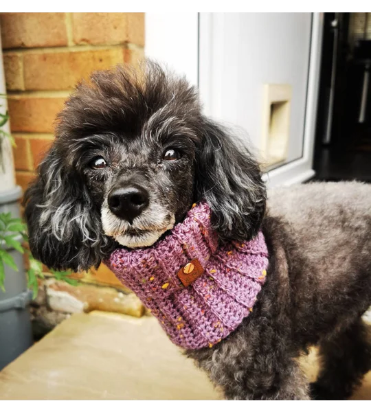 Lilac Roll Top Dog Snood