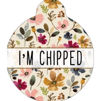 Little Enchanted  Meadows Floral Custom ID Dog Tag - NEW STYLE