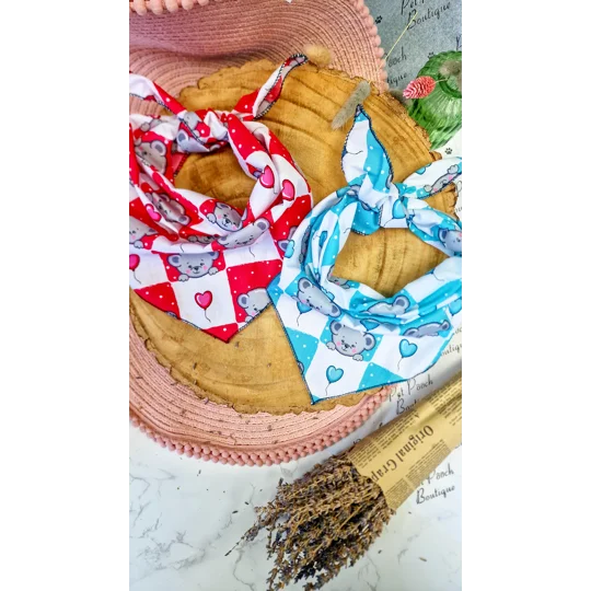 Blue Love Bug Bear Dog Bandana