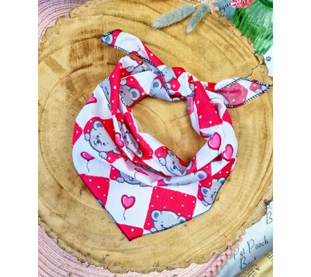 Pink Love Bug Bear Dog Bandana