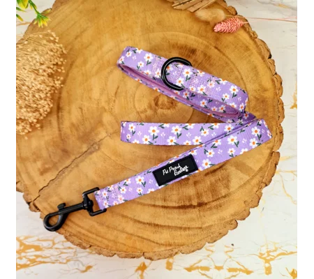 Lucky Little Lavender Daisies Dog Lead - Reversible