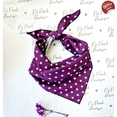 Lucky PURPLE Star Dog Bandana