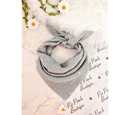Mint Green Heart of Gold Dog Bandana