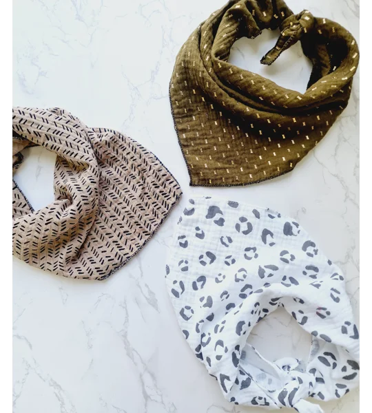Cream & Khaki Leopard Dog Bandana