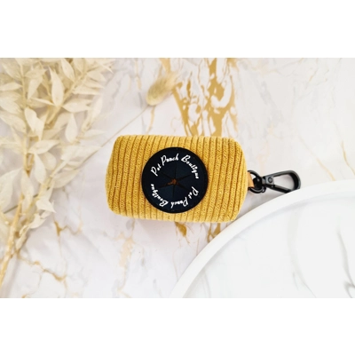 Mustard Yellow Cord Dog Poo Bag Holder Mustard Yellow Cord Dog Poo Bag Holder